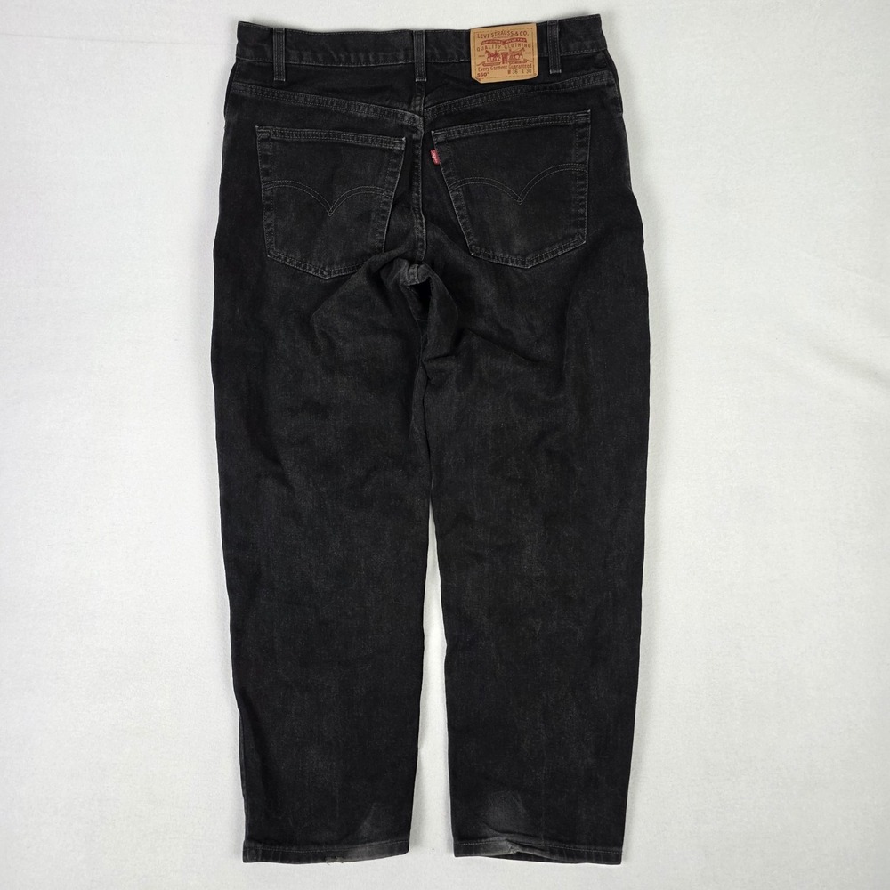 Vintage Y2k Levis 560 Jeans Mens 36x30 Black Loose Fit Tapered Leg Made In USA